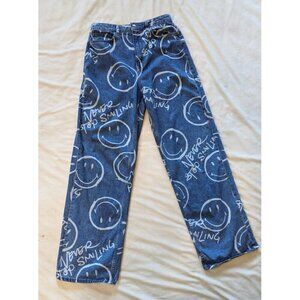 Smiley Originals X H&M Jeans Baggy Loose Fit Smiley Face Womens 8 High Rise